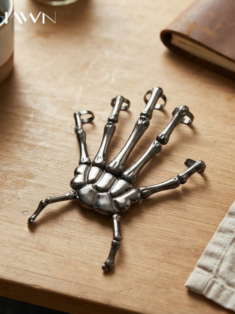 Mens Skeleton Hand Cuff Bracelet